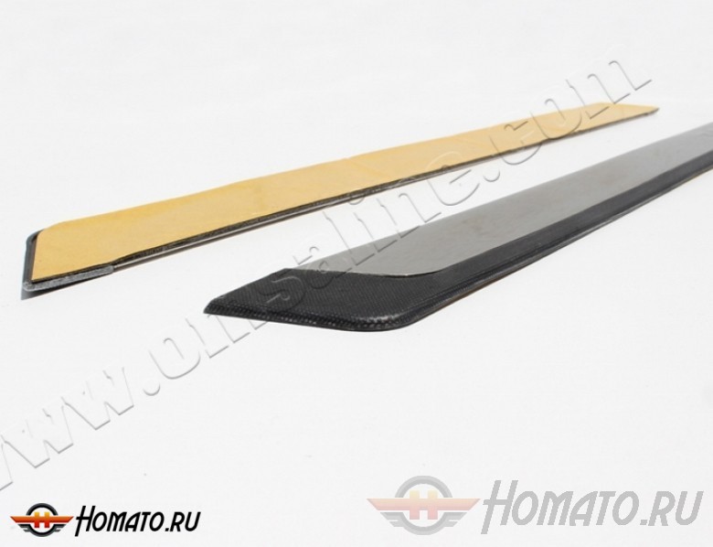 Накладки на дверные пороги для SKODA Octavia 2013+ : нержавеющая сталь, 4 части (Flexill) (SD 5E)