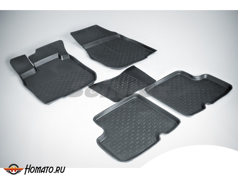 Резиновые коврики Renault Logan 2004-2014 | с высокими бортами | Seintex