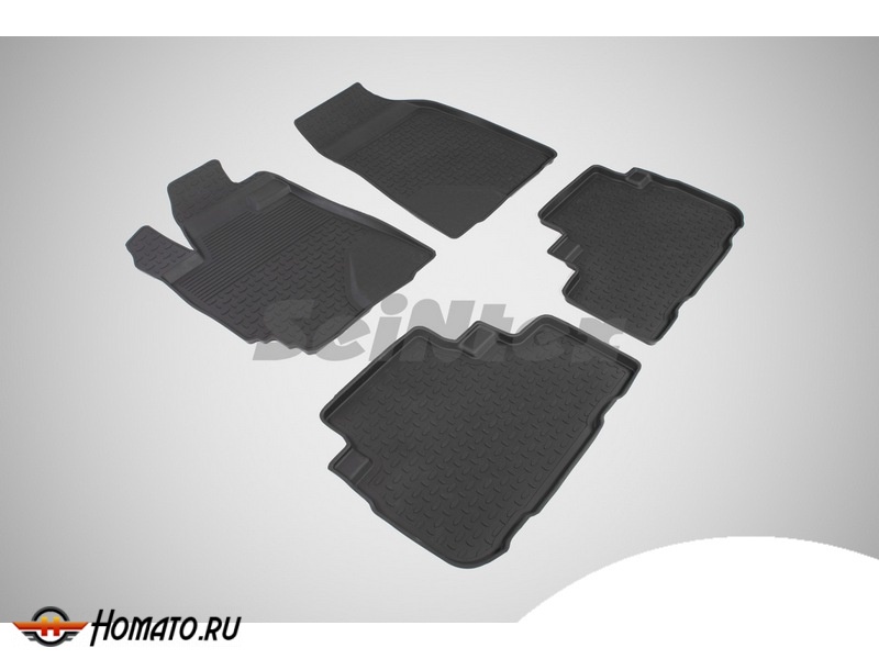 Резиновые коврики Toyota Highlander II 2007-2013 | с высокими бортами | Seintex