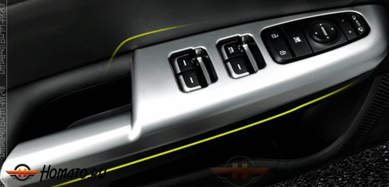 Накладки на панели управления дверей для Kia Sportage 2016+ | ABS, 4 части