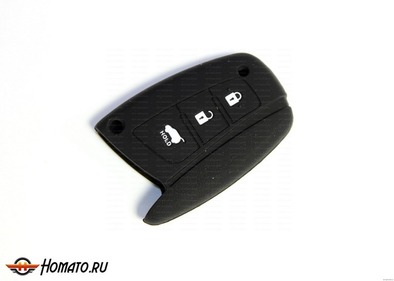 Силиконовый чехол на смарт-ключ Hyundai Santa Fe 2012+ | 3 кнопки