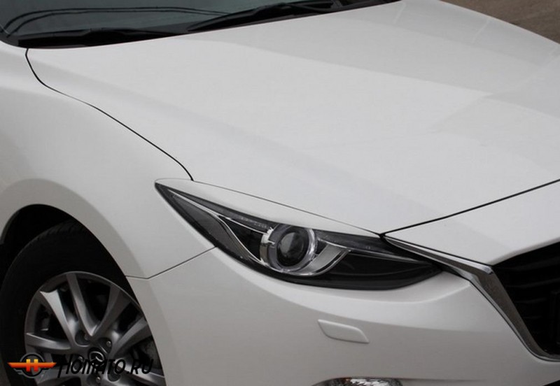 Реснички на фары для Mazda 3 (2013-2016) | для адаптивной оптики