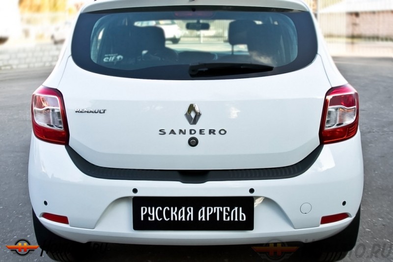 Защита заднего бампера для Renault Sandero 2014+/2018+ | шагрень