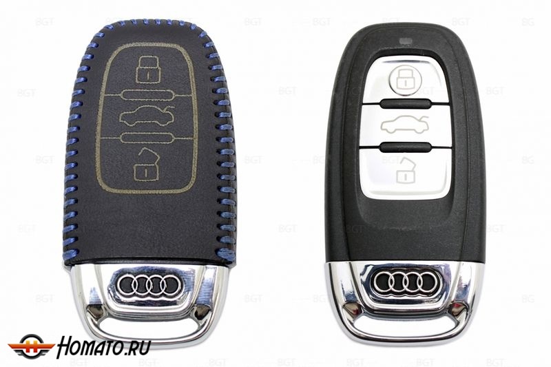 Чехол для ключа Audi «Брелок» "String", Цвет кожи: Черный
