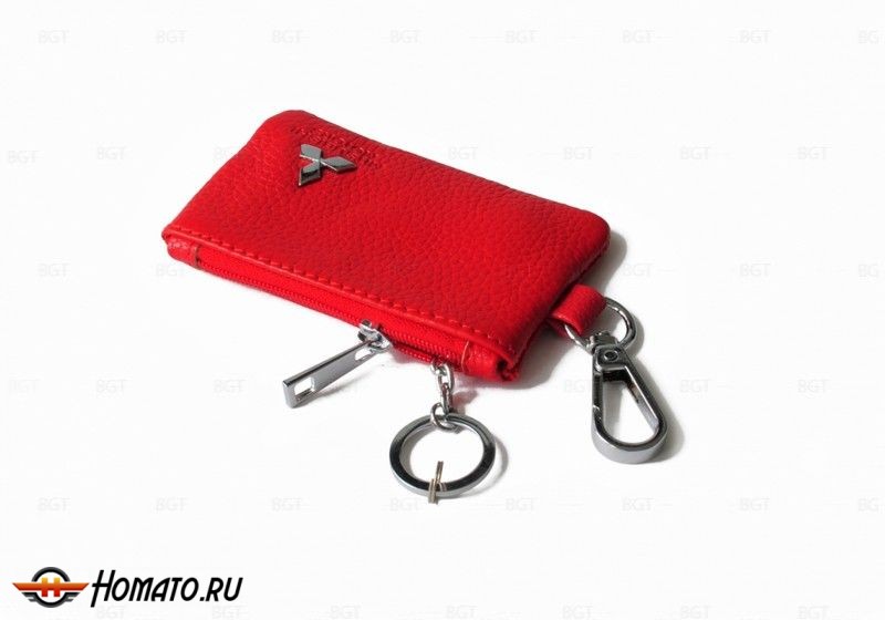 Брелок «кожаный чехол» для ключей с логотипом Mitsubishi «вар.2»