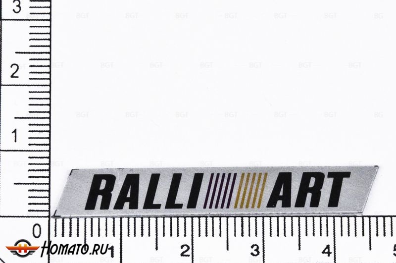 Шильд "Ralliart" Для Mitsubishi, Самоклеящийся, Цвет: Серый, 1 шт. «45mm*6mm»