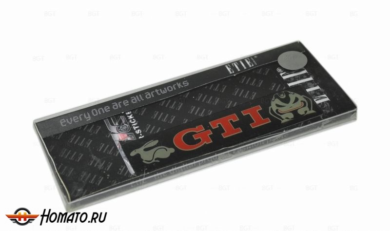 Шильд "GTI" Универсальный, Самоклеящейся. Цвет: Черный, 1 шт. «60mm*14mm»