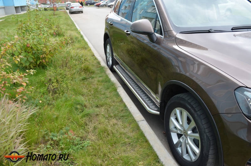 Пороги подножки Volkswagen Touareg 2 2010-2018 | алюминиевые или нержавеющие