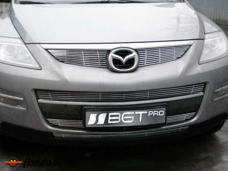 Решетки радиатора для Mazda CX-9 2007-2012 Тип: Billet (полоски) | Верх + Низ
