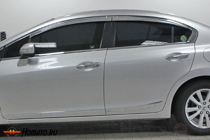 Хром дефлекторы окон Autoclover «Корея» для Honda Civic 9 2012+