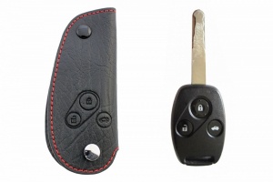 Брелок «кожаный чехол» для ключа Honda: Jazz, Civic 4D, Civic 5D, CRV 2012+, Pilot