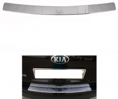 Накладка на задний бампер для Киа Соренто 2 ХМ дорестайлинг 2009-2012 | зеркальная нержавейка