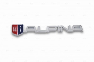 Шильд "ALPINA" Для BMW, На болтах. Цвет: Хром. 1 шт.