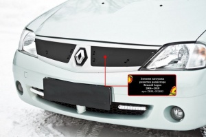 Зимняя заглушка решетки радиатора для Renault Logan 2004-2010 | шагрень
