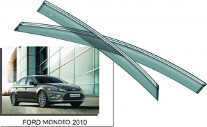 Дефлекторы боковых окон с хромированным молдингом, OEM Style для FORD Mondeo