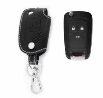 Брелок «кожаный чехол» для ключа Opel Astra, Corsa, Insignia, Zafira, Meriva с белой нитью «вар.1»