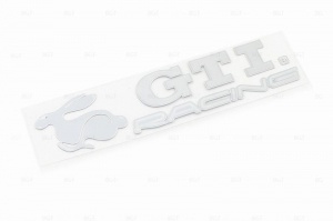 Шильд "GTI RACING" Универсальный, Самоклеящейся, Цвет: Хром, 1 шт. «95mm*21mm»