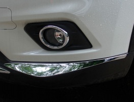 Хром молдинги переднего бампера для Nissan X-Trail (T32) 2014+