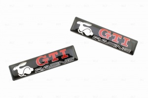 Шильд "GTI RACING" Универсальный, Самоклеящейся, Цвет: Черный, 2 шт. «60mm*14mm»