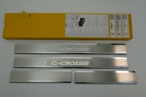 Накладки на пороги с логотипом для Citroen C-Crosser | нержавейка