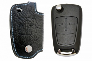 Брелок «кожаный чехол» для ключа Chevrolet Captiva «2006-» Epica «2006-» с голубой нитью