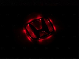 Эмблема со светодиодной подсветкой Honda красного и белого цвета «80x97»