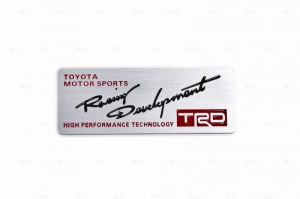 Шильд "TRD Toyota Motor Sports" Для Toyota, Самоклеящийся, Цвет: Хром, 1 шт. «80mm*30mm»