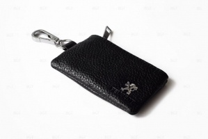 Брелок «кожаный чехол» черного цвета для Peugeot, универсальный