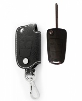 Брелок «кожаный чехол» для ключа Opel Antara с белой нитью