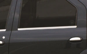 Молдинги на стекла дверей, 4 части «Sedan» для RENAULT Logan 2005+/2010+