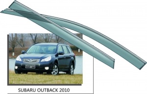 Дефлекторы боковых окон с хромированным молдингом, OEM Style для SUBARU Outback IV