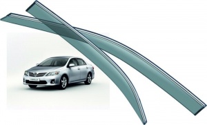 Дефлекторы боковых окон с хромированным молдингом, OEM Style «седан» для TOYOTA Corolla
