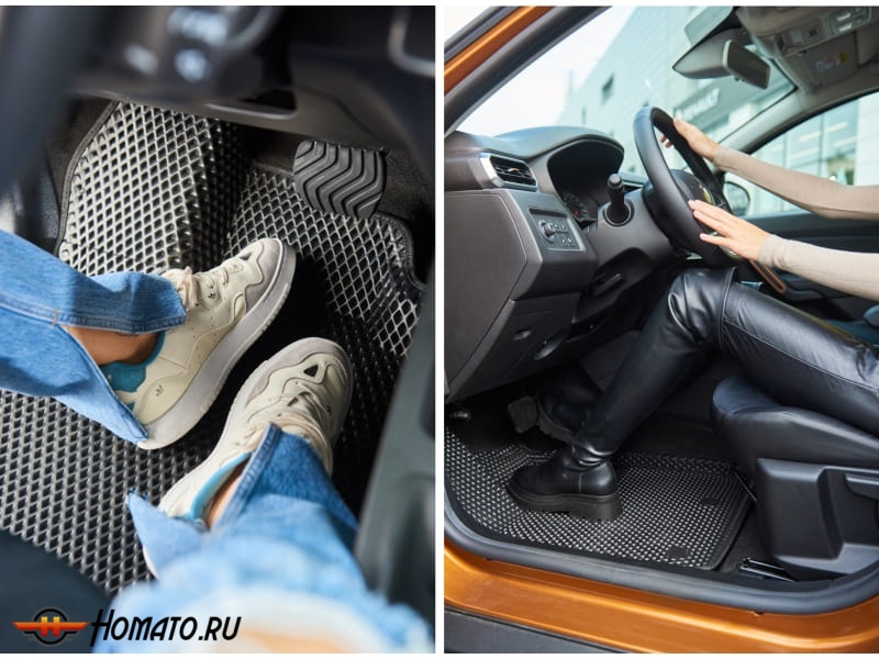 3D EVA коврики с бортами Mitsubishi Pajero Sport III 2015+ | Премиум