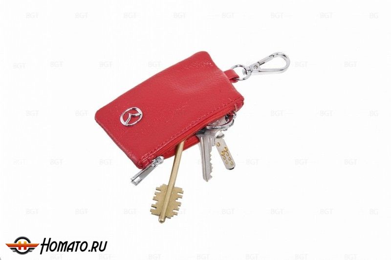 Брелок «кожаный чехол» для ключей с логотипом Mazda «вар.2»