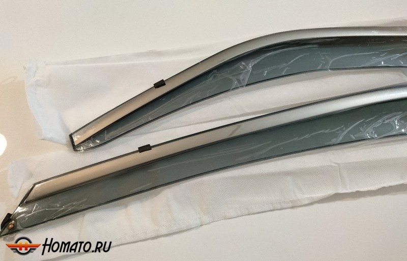 Премиум дефлекторы окон для Kia Sorento 4 2020+ | с молдингом из нержавейки