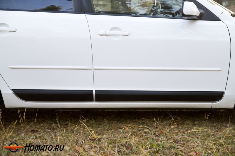 Молдинги на двери для Mazda 3 BK седан (2003-2009) | шагрень