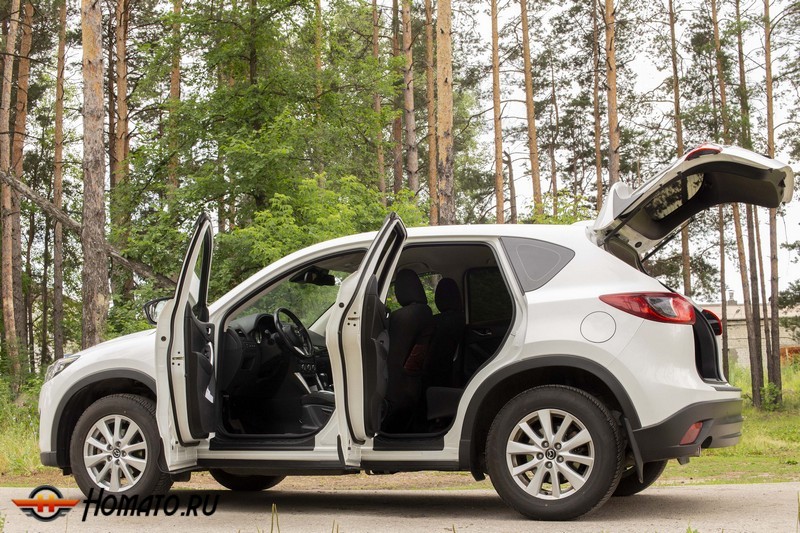 Накладки на внутренние пороги дверей Mazda CX5 2012-2016 | шагрень