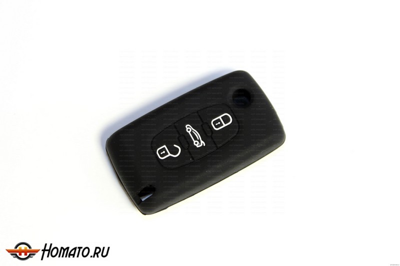 Силиконовый чехол на выкидной ключ Peugeot | 3 кнопки | old style