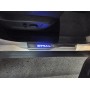 Накладки на пороги с LED подсветкой на Nissan X-Trail (T32) 2015+/2019+ | нержавейка, с лого, 4 штуки