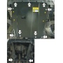 Защита картера Ford Mondeo III 2000-2007 | двигатель + КПП, 2 мм, сталь | MOTODOR | 00709