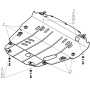 Защита картера Acura MDX 2006-2009 | двигатель + КПП, 2 мм, сталь | MOTODOR | 00823