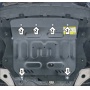 Защита картера FAW Bestune T99 2022- | двигатель + КПП, 2 мм, сталь | MOTODOR | 73903