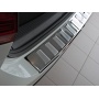 Накладка на задний бампер для Mazda CX-5 2017+ | глянцевая + матовая нержавейка, с загибом, серия Trapez