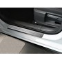 Накладки на пороги для Chevrolet Cruze (седан/хэтчбек/универсал) | матовая нержавейка + матовые полосы (2Line)