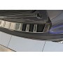 Накладка на задний бампер для Skoda Octavia A7 2013-2016 (универсал) | глянцевая + матовая нержавейка, с загибом, серия Trapez