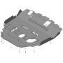 Защита картера Chevrolet Captiva 2011-2014 | двигатель + КПП, 2 мм, сталь | MOTODOR | 73004