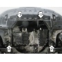 Защита картера Mitsubishi Outlander III 2012-2015 | двигатель + КПП, 2 мм, сталь | MOTODOR | 71338