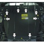 Защита картера Hyundai Santa Fé II 2009-2011 | двигатель + КПП, 2 мм, сталь | MOTODOR | 00917