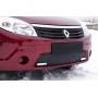 Зимняя заглушка решетки переднего бампера (с ДХО) Renault Sandero (2009-2013) | шагрень