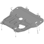 Защита картера Opel Astra G 1998-2005 | двигатель + КПП, 2 мм, сталь | MOTODOR | 71501